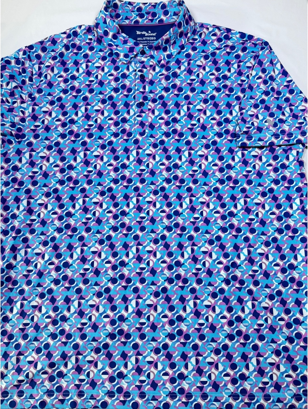 BirdieBound geometric print polo shirt